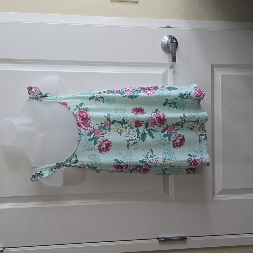 Torrid women’s Mint Green Floral Ruffle Cami. Plus size 1X